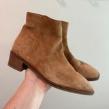 Aquatalia Reeta Tan Brown Weatherproof Suede Ankle Boots Made in Italy Womens 7 Photo 0