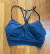 Alo Yoga Lavish Bra Dark Gray Strappy Racerback Sports Bra XS W9133R Photo 0