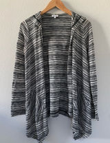 Splendid Womens Striped hooded Sweater Cardigan Photo 0