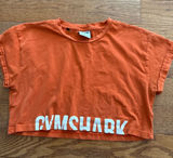 Gymshark Womens Small Orange Graphic Logo Short Sleeve Boxy‎ Crop Top T-Shirt Photo 0