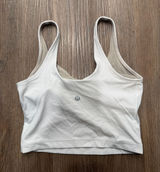 Lululemon Align Tank Top White Nulu Cropped Yoga Bra LW1CNBS Size 4 Photo 0