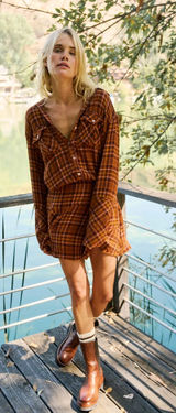 Free People Milo plaid long sleeve mini dress Photo 0