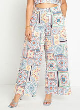 Eloquii Women’s Boho Mosaic Print Cotton Wide Leg Cropped Pull On Pants‎ Sz 20 Photo 0
