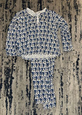 Roller rabbit blue and white pj set size M Photo 0