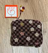 Cute Japanese Coin Purse Kimono Fabric Brocade Plum Blossom Zip Pouch NWT Photo 0