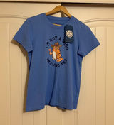 Life is Good Cat I'm Not A Wino I'm a Wine-Yes Graphic T Shirt Medium Blue NWT Photo 0