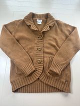 FDJ French Dressing Cardigan Women L Brown Shawl Collar Chunky Knit Button Front Photo 0