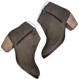 Diba Womens Taupe Sequoia Suede Leather Block Stack Heel Booties‎ 8.5 Photo 0
