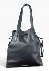 Jimmy Choo Bucket Drawstring Bag Womens Small Black Leather Shoulder Purse Italy Photo 0