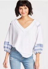 FREE PEOPLE We The Free Bubble‎ Tee Shirt Top White Medium Photo 0
