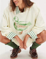 NWT Free People We The Free Graphic Camden Pullover - duck combo mallard - Large Photo 0