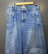 We The Free Wide Leg Jeans Womens 31 Light Wash Blue High Rise Seamed Denim Photo 0