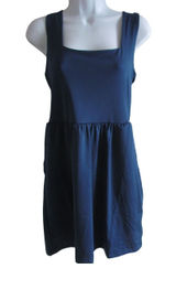 NWT Savrae Sleeveless Square Neck Dress S Navy Blue Athleisure Travel‎ SVA23004 Photo 0