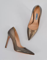 Prada Ombre Patent Leather Pointed Toe Pumps Grey Tan Bronze 37 Photo 0