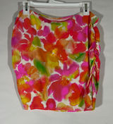 Shade & Shore Floral Ruched Swim Skirt Women L Multicolored Tropical Beachwear Photo 0