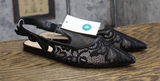 A New Day Womens London Lace Sling Back Bow Flats 94303527 Black 9M Photo 0