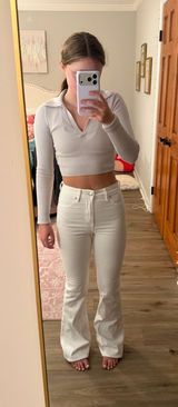 Express High Rise White Jeans Photo 0