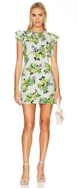 Amanda‎ Uprichard Fiori Floral Ruffle Mini Dress Photo 0