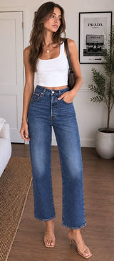 Levi’s Premium Ribcage Straight Ankle Jeans 27 My Honor Dark Wash $110 Photo 0