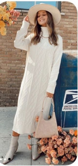 NWT Show Me Your Mumu Montreal Cable Knit Midi Dress Women's M Cream Coastal Photo 0