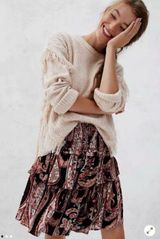 Anthropologie Tyla Tiered Paisley Print Mini Skirt Photo 0