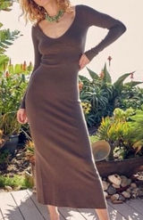Free People Beach‎ Trixie Sweater Maxi Dress Ribbed Coastal Minimalist Chic M Photo 0