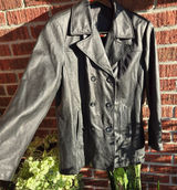 Jacqueline Ferrar Genuine Leather Black Double Breasted Butter Soft Jacket XL Photo 0