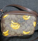 Coach Mini Jamie camera bag in Signature coated canvas Banana Print Crossbody Photo 0
