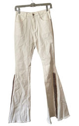 Saints & Hearts Women Size Small White Flare Jeans Boho Y2K Bell Bottom Hippie Photo 0