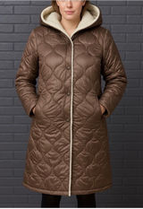 GRAN ORIENTE Woman’s lightweight Jacket w/Faux Fur Lining Hoodie Brown Small Photo 0