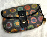 Vintage DOONEY & BOURKE Stamp Medallion Multi Color Pouch Photo 0