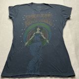 Pop West Studios Peace Love and Rock N Roll Graphic T-Shirt Women Large Gray Photo 0