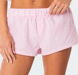 Pink Gingham Boxer Edikted Shorts Photo 0