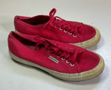 Superga‎ Red Lace Up Sneakers Size 8 Photo 0