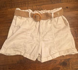 ZARA High-Waist Shorts with Woven Tan Belt Photo 0