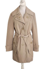 London Fog Womens Khaki Trench Coat with Removable Sash Size Small Photo 0
