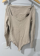 Abercrombie & Fitch Women's Long Sleeved Body Suit Beige Sz M R‎ Photo 0
