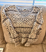 Abercrombie & Fitch Wool Blend Fuzzy Fair Isle V-Neck Sweater Women's Size XS/S Photo 0