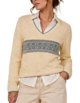VTG 90s Crazy Horse Wool Rabbit Fairisle Sweater Womens M Cream Grandma Heritage Photo 0