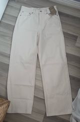 NWT Madewell low-slung baggy jeans, cream, size 25. Photo 0