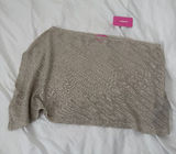 edikted crop poncho cape top size medium details: -NWT -color: beige -semi s Photo 0