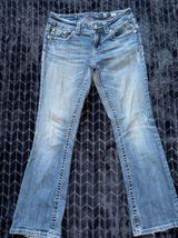 Miss Me Women's Boot Embellish Blue Denim Low Rise Medium Wash Size 28 Photo 0