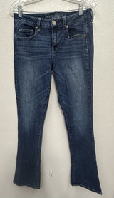 American Eagle Jeans Women 10 Skinny Kick Low Rise Dark Wash Stretch Denim Y2K Photo 0