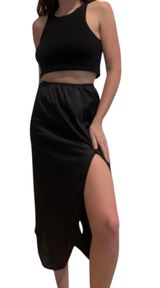 Vintage 90s Black Slip with High Slit 🔥 Photo 0