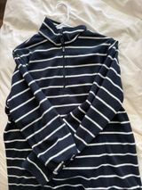 Navy & White Quarter Zip Blue Size L Photo 0