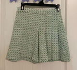 ZARA‎ women’s green cream woven patterned zip up lined miniskirt XS Photo 0