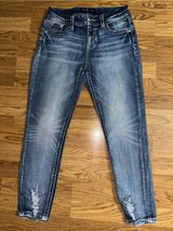 Miss Me Curvy Ankle Skinny Jeans Women’s Waist Size 27 Length 26 Distressed READ Photo 0