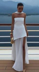 Matters Store Monaco White Dress with Scarf Photo 0