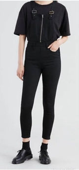 Levi’s Sexy Soft Black Denim Skinny Fit Overalls Size‎ 26 Size 2 Photo 0