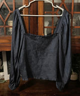 J. Crew Squareneck Smocked Featherweight Satin Cropped Top Size XL Photo 0